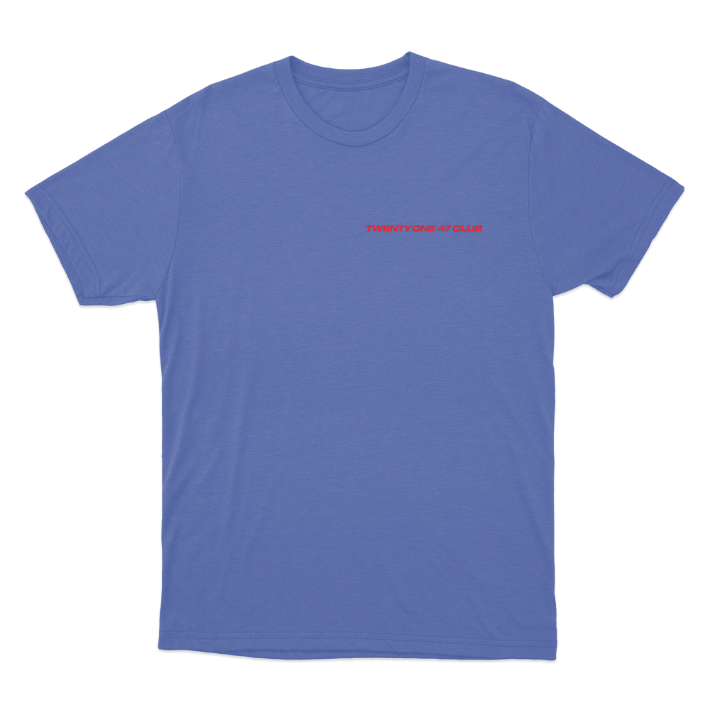 Twenty One 47 Club Logo Unisex T Shirt Blue Twenty One 47 Club Logo Unisex T Shirt Blue
