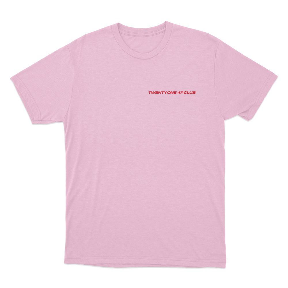 Twenty One 47 Club Logo Unisex T Shirt Pink Twenty One 47 Club Logo Unisex T Shirt Pink