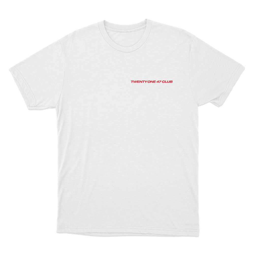 Twenty One 47 Club Logo Unisex T Shirt White Twenty One 47 Club Logo Unisex T Shirt White