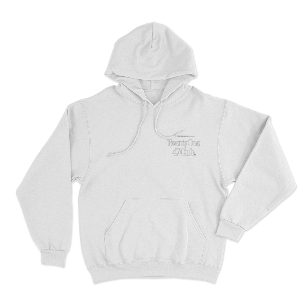 Twenty One 47 Club Unisex Hoodie White Twenty One 47 Club Unisex Hoodie White