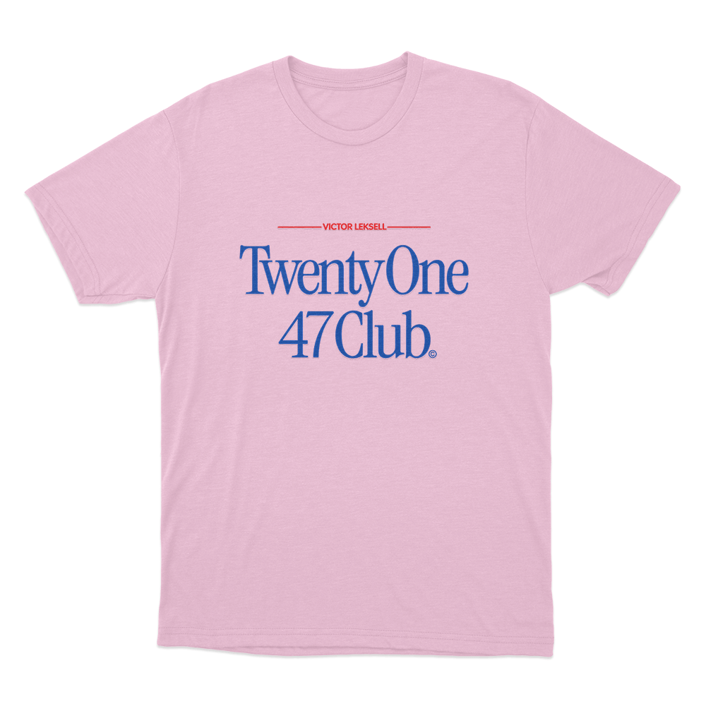 TwentyOne 47 Club Unisex T Shirt Pink TwentyOne 47 Club Unisex T Shirt Pink