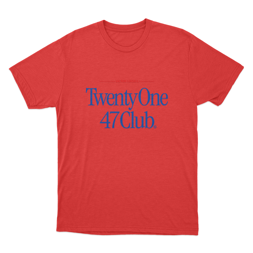 TwentyOne 47 Club Unisex T Shirt Red TwentyOne 47 Club Unisex T Shirt Red